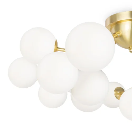 Люстра потолочная Dallas MOD545CL-20BS Maytoni белая на 20 ламп, основание золотое в стиле модерн молекула шар фото 3