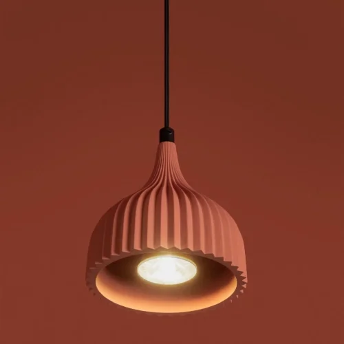 Светильник подвесной Terra FR5582PL-01R Freya красный на 1 лампу, основание чёрное в стиле современный мемфис фото 4
