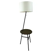 Торшер со столиком Truxton GRLSP-9908 Lussole со столиком белый 1 лампа, основание чёрное в стиле современный

