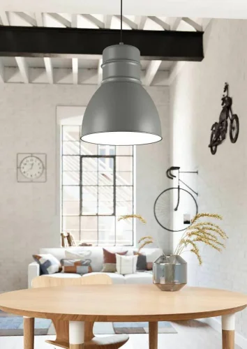 Светильник подвесной Ebury 43622 Eglo серый 1 лампа, основание серое в стиле лофт современный  фото 2