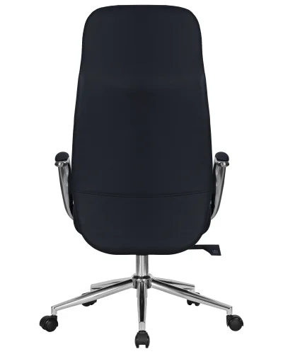 Офисное кресло для руководителей DOBRIN NERO (черный (RXT051-21)) цвет сиденья черный (RXT051-21), цвет основания хромированная сталь Dobrin, чёрный/экокожа, ножки/металл/, размеры - 1200*1285**** фото 5