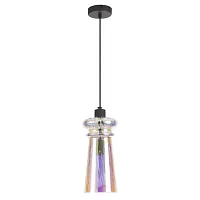Светильник подвесной Pasti 4967/1 Odeon Light розовый разноцветный 1 лампа, основание чёрное в стиле современный 