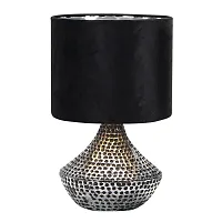 Настольная лампа Lucese OML-19614-01 Omnilux чёрная 1 лампа, основание серебряное металл в стиле современный 