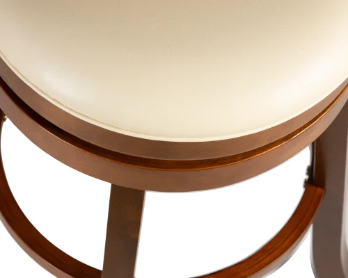 Вращающийся полубарный стул 4393-LMU WILLIAM COUNTER, цвет сиденья кремовый, цвет дерева шоколад Dobrin, кремовый/экокожа, ножки/дерево/шоколад, размеры - ****430*480 фото 9