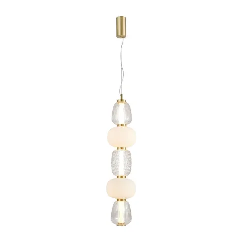 Светильник подвесной LED Bella 4057-2P Favourite белый на 1 лампу, основание золотое в стиле современный 