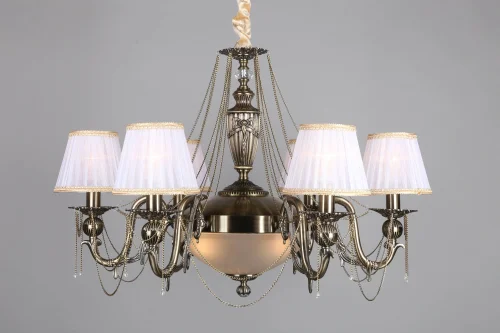 Люстра подвесная Crastu OML-75003-09 Omnilux белая на 7 ламп, основание бронзовое в стиле классический  фото 3