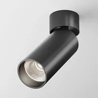 Светильник накладной Focus LED C055CL-L12B4K-W-D-B Maytoni чёрный 1 лампа, основание чёрное в стиле современный хай-тек круглый