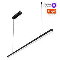 Светильник подвесной LED Sotto 359442 Novotech чёрный на 1 лампу, основание чёрное в стиле хай-тек современный линейный