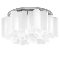 Люстра потолочная NUBI 802070 Lightstar белая на 7 ламп, основание хром серое в стиле арт-деко 