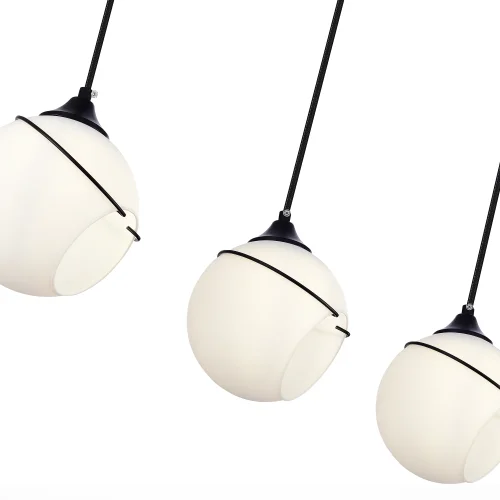 Светильник подвесной Satturo SLE103143-03 Evoluce белый 3 лампы, основание чёрное в стиле лофт кантри шар фото 4