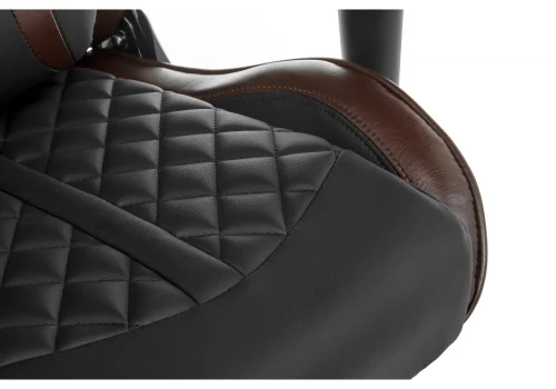 Кресло игровое Sprint коричневое / черное 11680 Woodville, чёрный/искусственная кожа, ножки/пластик/чёрный, размеры - *1250***700*720 фото 9