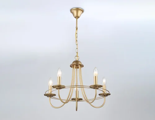Люстра подвесная TR9615 Ambrella light без плафона на 5 ламп, основание золотое в стиле современный  фото 3