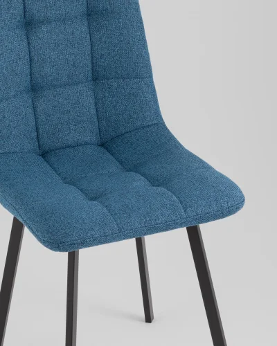 Стул Chilly, рогожка Lumos, темно-синий, сиденье УТ000039784 Stool Group, синий/рогожка, ножки/металл/чёрный, размеры - ***** фото 2