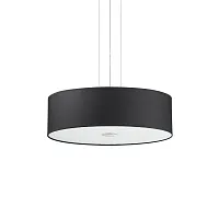 Люстра подвесная WOODY SP4 NERO Ideal Lux чёрная на 4 лампы, основание хром в стиле современный 