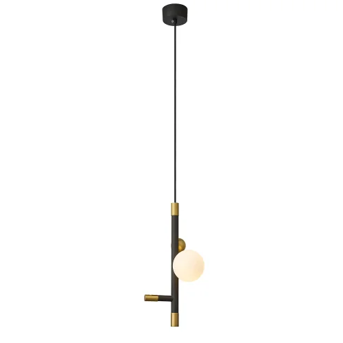 Светильник подвесной LED Sparrow 4324-1P Favourite белый чёрный на 1 лампу, основание чёрное в стиле современный 