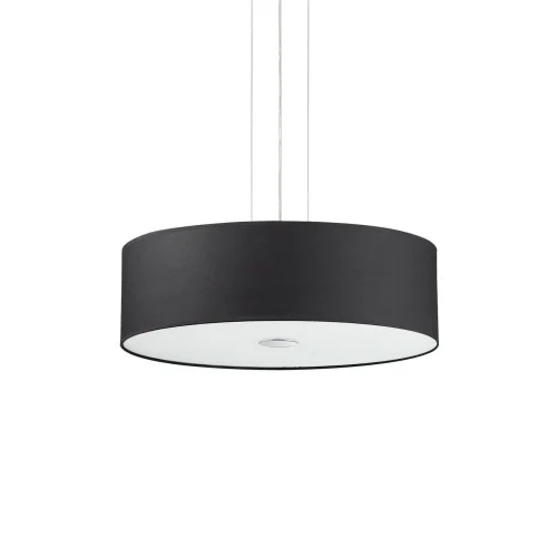 Люстра подвесная WOODY SP4 NERO Ideal Lux чёрная на 4 лампы, основание хром в стиле современный 