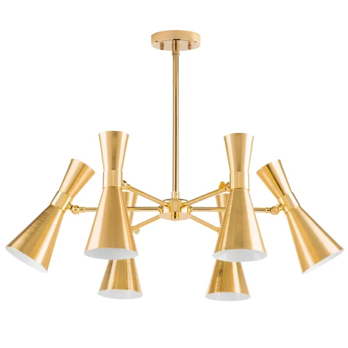 Люстра на штанге Dumo 816061 Lightstar золотая на 6 ламп, основание золотое в стиле арт-деко 