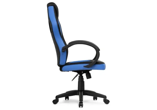Кресло игровое Kard black / blue 15250 Woodville, синий/искусственная кожа, ножки/пластик/чёрный, размеры - *1210***620*690 фото 4