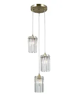 Светильник подвесной Levi V10760-3P Moderli прозрачный 3 лампы, основание бронзовое в стиле современный классический каскад