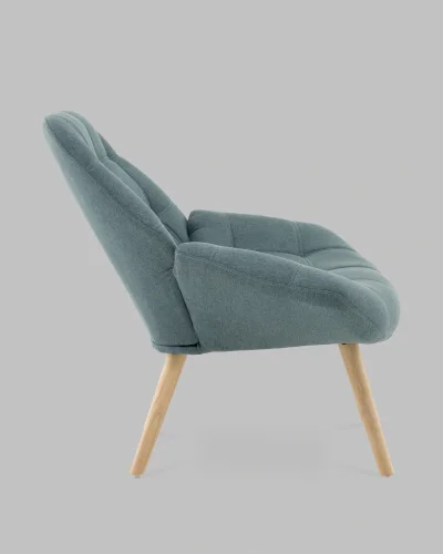 Кресло Олби Квадро зелёный УТ000040098 Stool Group, зелёный/шенилл, ножки/массив гевеи/бежевый, размеры - *830****мм фото 3