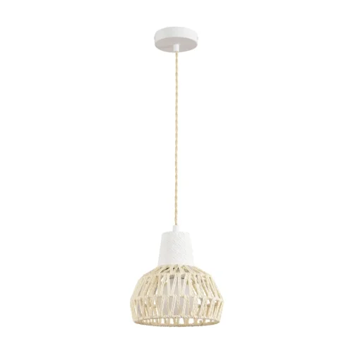 Светильник подвесной Boho 8368/1B Lumion бежевый на 1 лампу, основание белое в стиле скандинавский Светильник подвесной Boho 8368/1B Lumion бежевый на 1 лампу, основание белое в стиле скандинавский