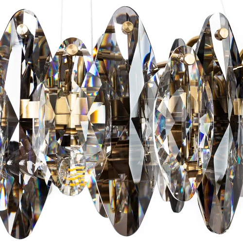 Люстра подвесная Ophelia 7203/17 LM-8 Divinare прозрачная на 8 ламп, основание латунь в стиле современный  фото 4