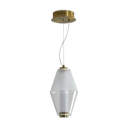 Светильник подвесной LED Plum FR6137PL-L6BT Freya белый прозрачный 1 лампа, основание латунь в стиле современный арт-деко  фото 2