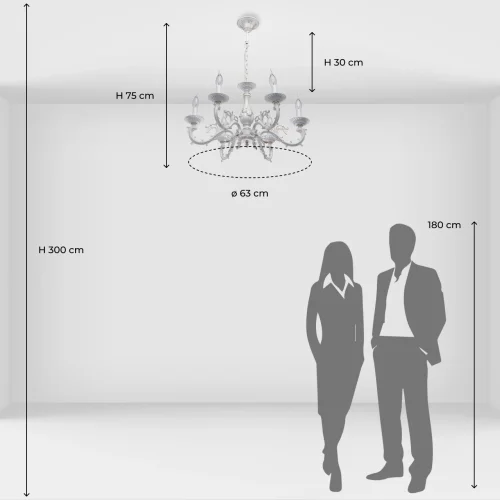 Люстра подвесная Аврора 371011206 MW-Light без плафона на 6 ламп, основание белое в стиле классический фото 12