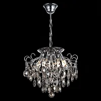 Люстра подвесная Orecchini SL846.102.06 ST-Luce чёрная дымчатая на 6 ламп, основание хром в стиле классический арт-деко 