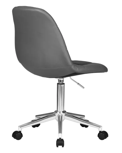 Офисное кресло набор 2 шт. SET-2 9800-LM MONTY, цвет серый Dobrin, /экокожа, ножки/металл/хром, размеры - 820*930***620*620 фото 5