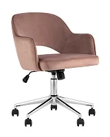 Кресло офисное Кларк, велюр, розовый УТ000025779 Stool Group, розовый/велюр, ножки/металл/хром, размеры - ****540*590