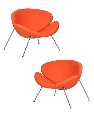 Набор 2 шт Кресло дизайнерское DOBRIN EMILY (оранжевая ткань AF, хромированная сталь) цвет сиденья оранжевый (AF), цвет основания хромированная сталь Dobrin, оранжевый/текстиль, ножки/металл/, размеры - *720****мм Набор 2 шт Кресло дизайнерское DOBRIN EMILY (оранжевая ткань AF, хромированная сталь) цвет сиденья оранжевый (AF), цвет основания хромированная сталь Dobrin, оранжевый/текстиль, ножки/металл/, размеры - *720****мм