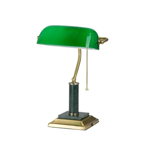 Настольная лампа V2900/1L Vitaluce зелёная 1 лампа, основание бронзовое металл в стиле классический 