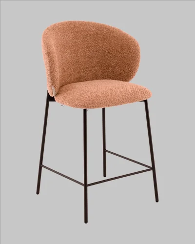 Стул полубарный Блейз букле терракотовый УТ000041391 Stool Group, терракотовый/букле, ножки/металл/чёрный, размеры - *****