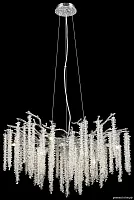 Люстра подвесная 185-103-10 Velante прозрачная на 10 ламп, основание хром в стиле классика модерн ветви