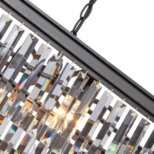 Люстра подвесная V5147-1/4+4+1 Vitaluce прозрачная на 9 ламп, основание чёрное в стиле современный классический фото 2