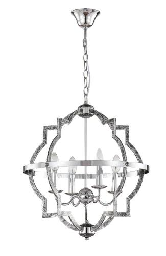 Люстра подвесная FELIPE SP4 Crystal Lux хром чёрная на 4 лампы, основание хром в стиле современный 