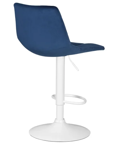 Стул барный набор 2 шт. SET-2 5017_WhiteBase-LM TAILOR WHITE, цвет сиденья синий велюр (MJ9-117), цвет основания белый Dobrin, /велюр, ножки/металл/белый, размеры - 920*1130***470*490 фото 5