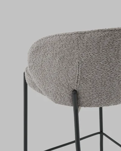 Стул полубарный Тисдейл букле серый УТ000041695 Stool Group, серый/букле, ножки/металл/чёрный, размеры - ***** фото 5