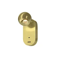 Бра с выключателем LED с usb Elfin MOD434WL-L5BS3K Maytoni латунь на 1 лампу, основание латунь в стиле хай-тек современный для чтения