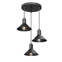 Светильник подвесной V4786-1/3S Vitaluce чёрный на 3 лампы, основание чёрное в стиле лофт 