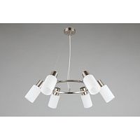 Люстра подвесная Ales OML-69113-06 Omnilux белая на 6 ламп, основание никель в стиле современный 