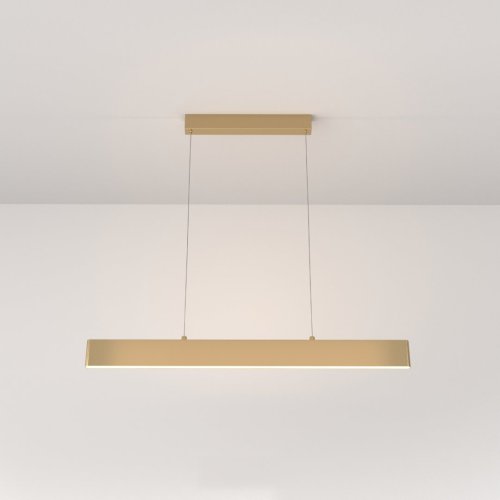 Светильник подвесной LED Step P010PL-L23G3K Maytoni золотой 1 лампа, основание золотое в стиле современный минимализм линейный фото 2