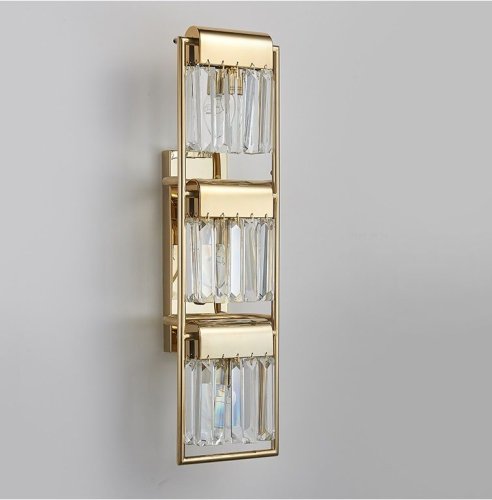 Бра 4203/A gold Newport прозрачный на 3 лампы, основание золотое в стиле современный 
