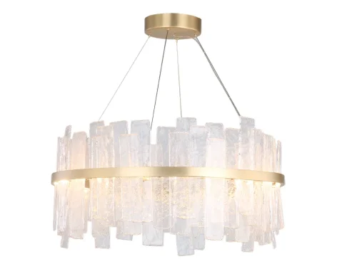 Люстра подвесная LED 10830/60 Newport прозрачная на 1 лампа, основание латунь в стиле американский современный классический 