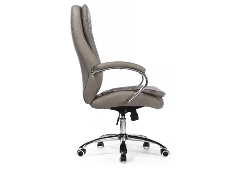 Компьютерное кресло Tomar серое 1741 Woodville, серый/искусственная кожа, ножки/металл/хром, размеры - *1260***680*680 фото 4