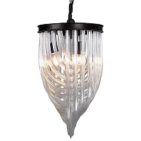 Светильник подвесной Murano 123372-22 ImperiumLoft прозрачный 3 лампы, основание чёрное в стиле арт-деко современный 