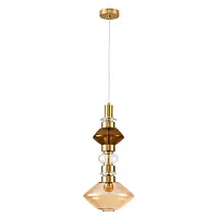 Светильник подвесной LED Fiorato A2442SP-15PB Arte Lamp разноцветный янтарный на 1 лампу, основание медь в стиле арт-деко современный 
