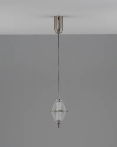 Светильник подвесной LED Senta V11364-PL Moderli белый прозрачный на 1 лампу, основание хром в стиле современный фото 2