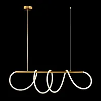 Светильник подвесной LED Thread 10388P/A Brass LOFT IT белый на 1 лампу, основание бронзовое в стиле хай-тек современный минимализм линейный гибкий неон